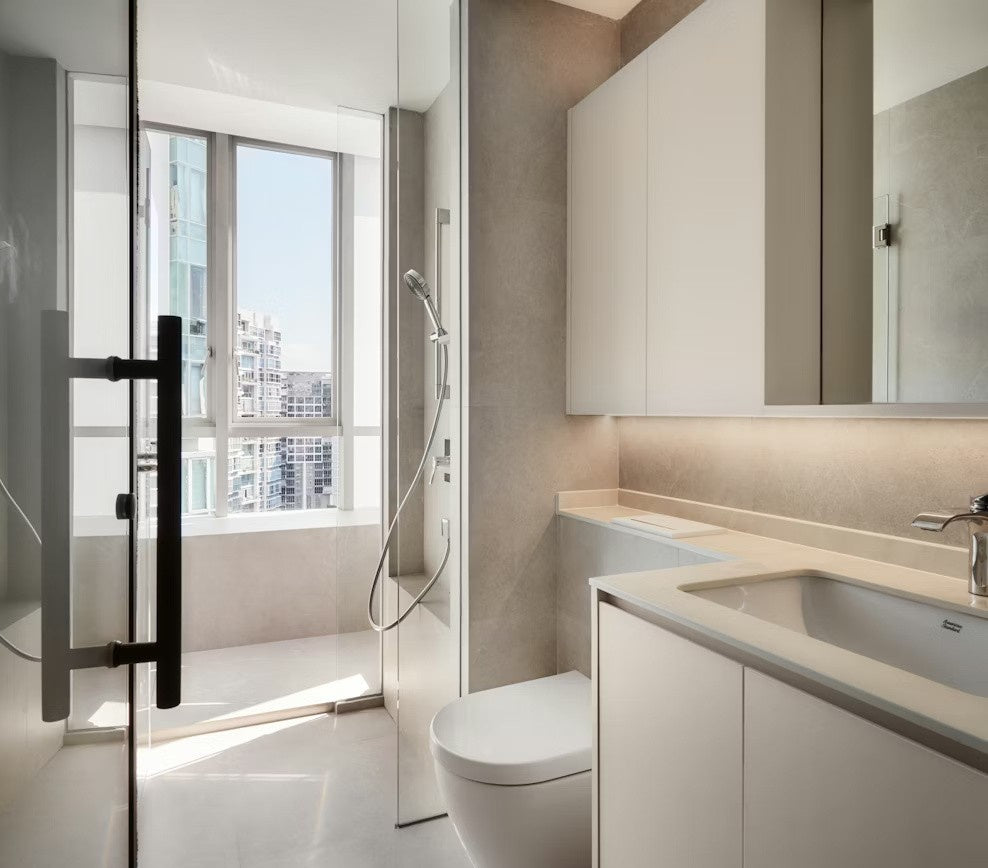 Albarium ceramic countertop - off-white matt Dekton surface with soft gradation - view 3