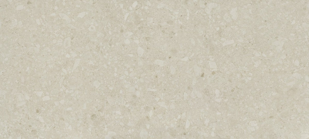 Ava ceramic countertop - warm cream multiform aggregate Dekton surface - view 2