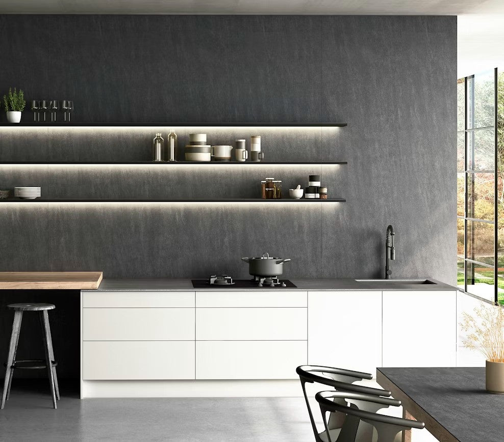 Bromo ceramic countertop - dark slate grey Dekton Outlet surface - view 3