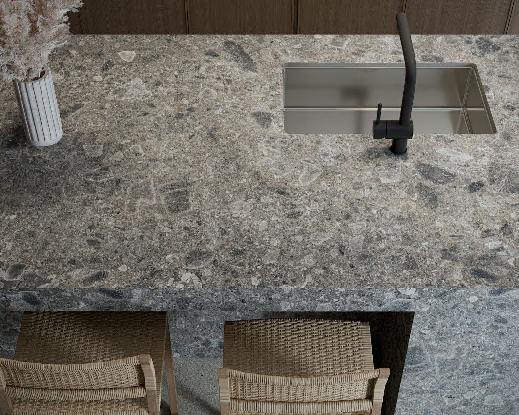 Ceppo ceramic countertop - blue-grey pebbled Ceppo di Gre pattern, Dekton Outlet surface - view 3