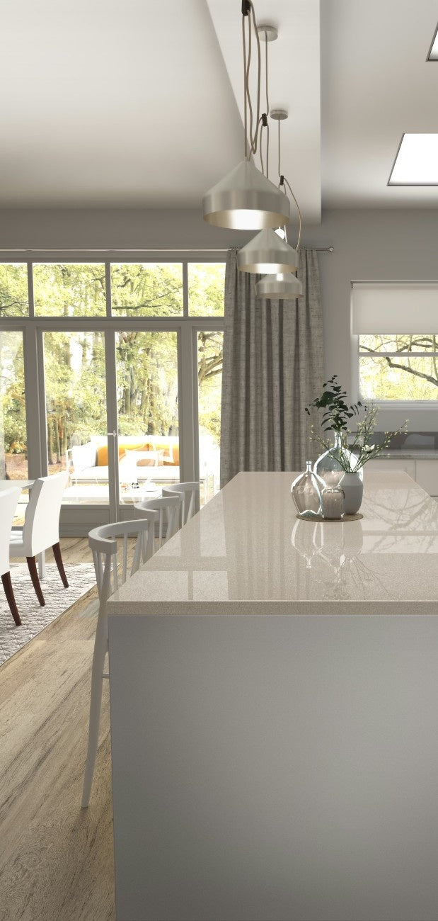 Dunna ceramic countertop - plain cream Dekton surface - view 3