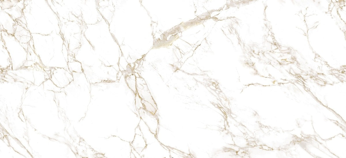 Entzo ceramic countertop - white with golden Calacatta veining Dekton surface - view 2