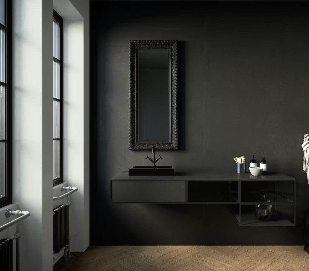 Eter ceramic countertop - dark black and grey granite look Dekton surface - view 3