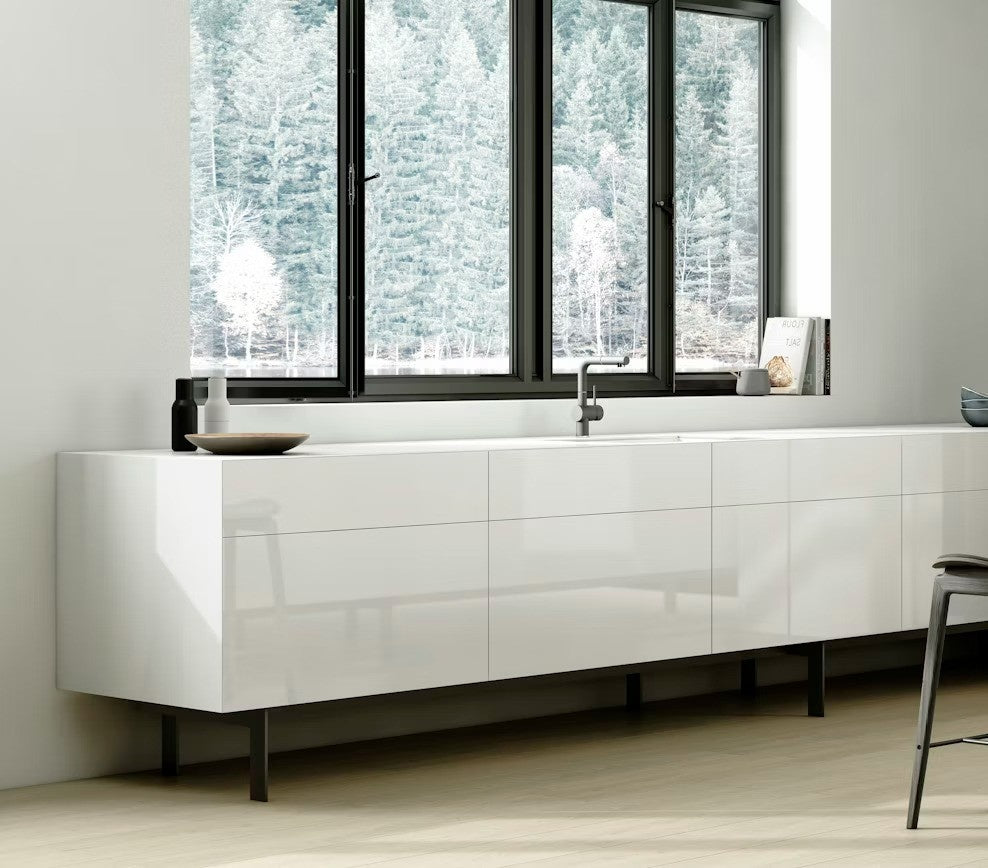 Halo ceramic countertop - broken white with grey shading Dekton surface - view 3