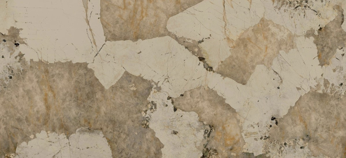 Khalo ceramic countertop - polished black and gold granite look Dekton surface - view 2
