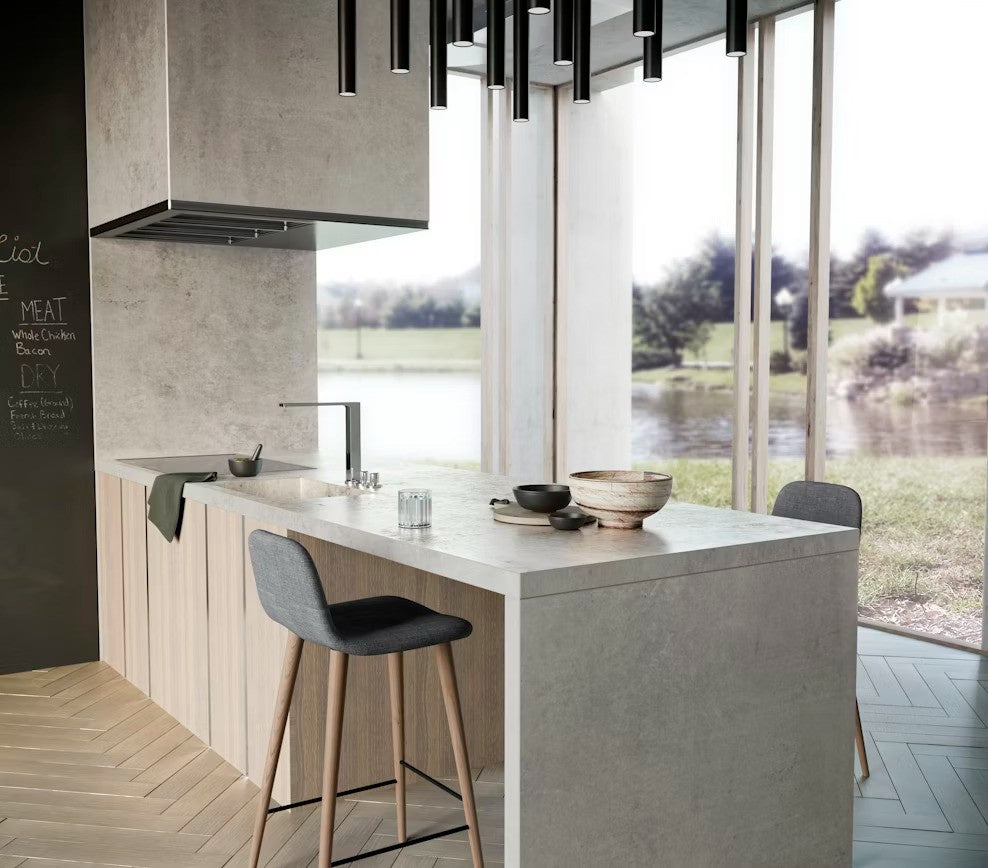 Kreta ceramic countertop - matt grey cement-look Dekton surface - view 3