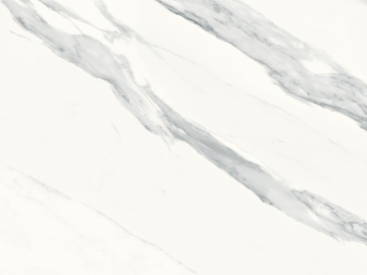 Opera ceramic countertop - creamy white marble look with grey veining, Dekton Outlet surface