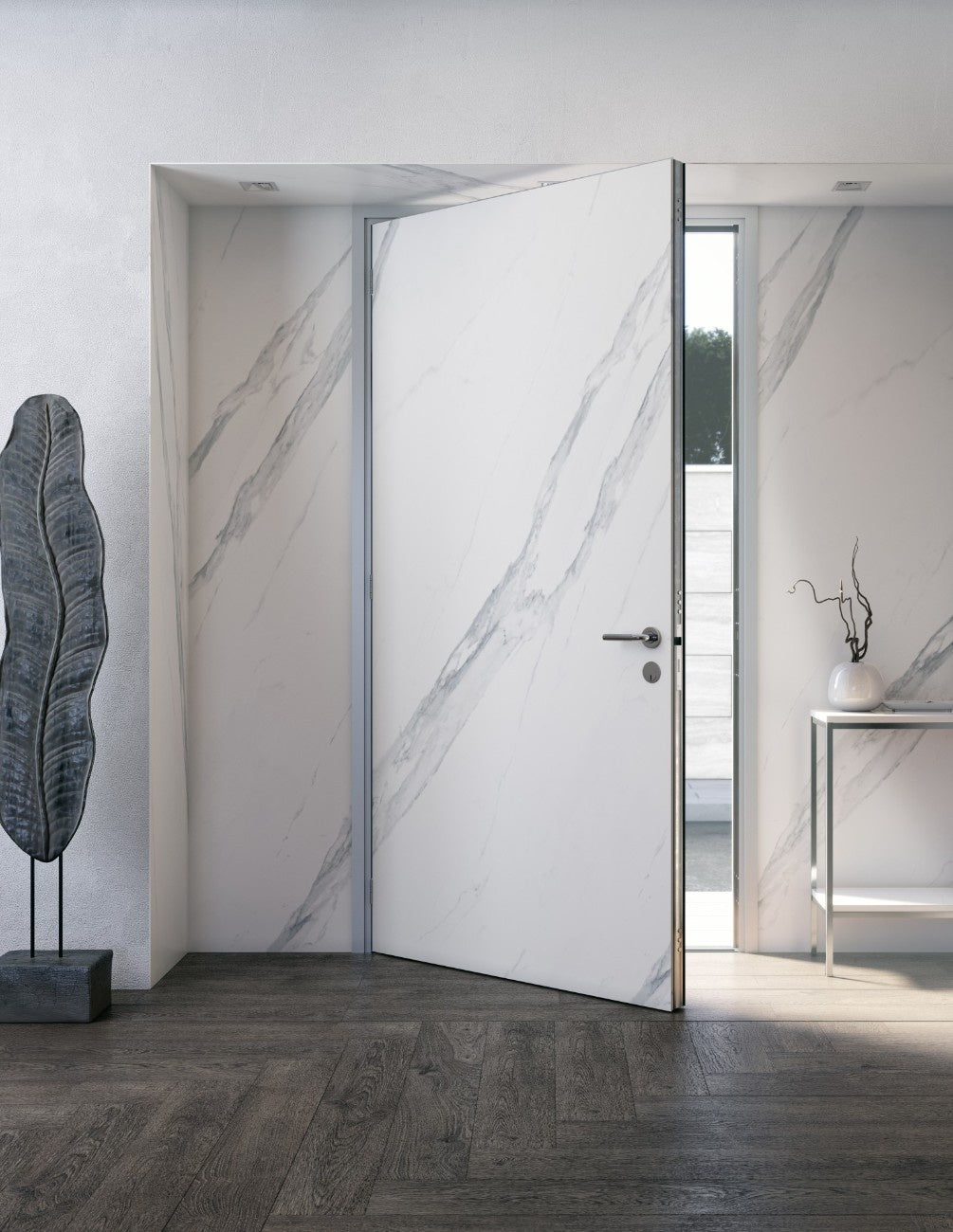 Opera ceramic countertop - creamy white marble look with grey veining, Dekton Outlet surface - view 3