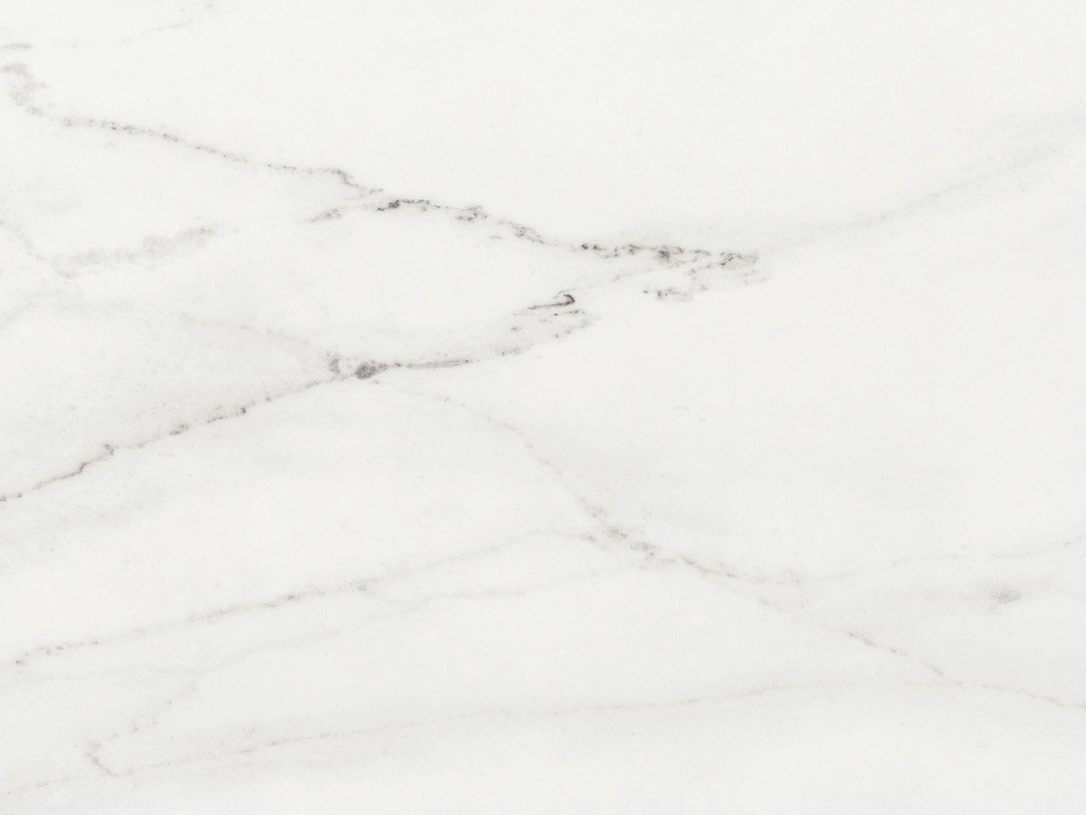 Rem ceramic countertop - white marble look with grey and gold veining Dekton surface