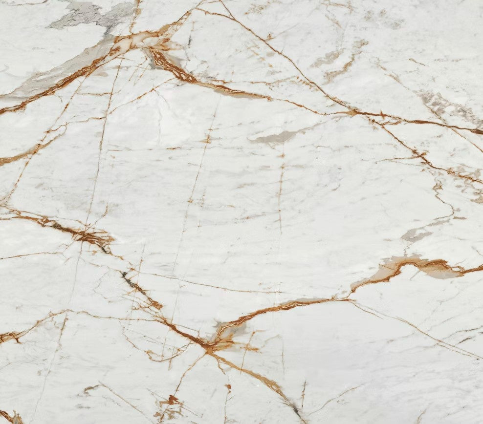 Reverie ceramic countertop - grey, cream and terracotta veining Dekton surface