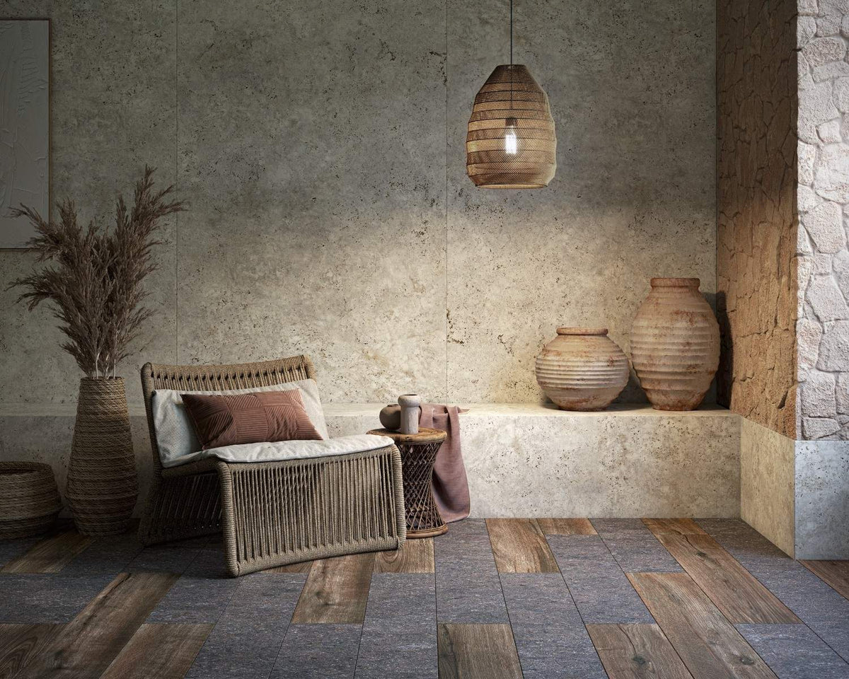 Sabbia ceramic countertop - warm travertine-look Dekton surface with sandy veining - view 3