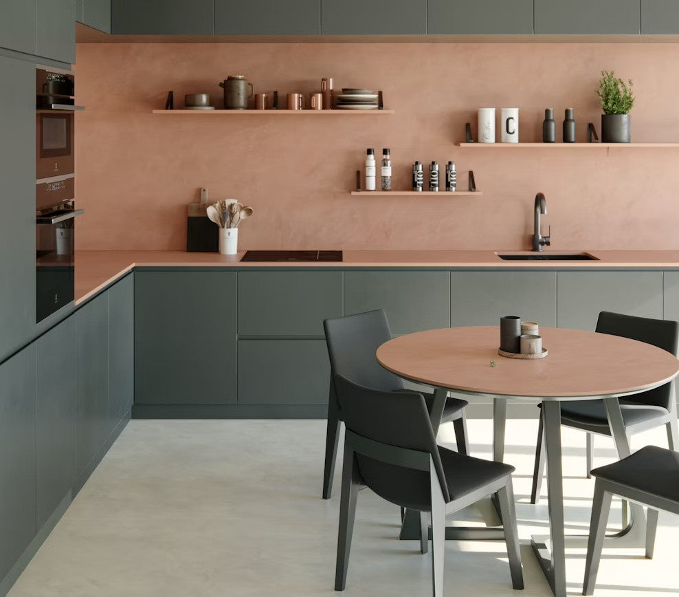 Umber ceramic countertop - warm terracotta textured Dekton Outlet surface - view 3