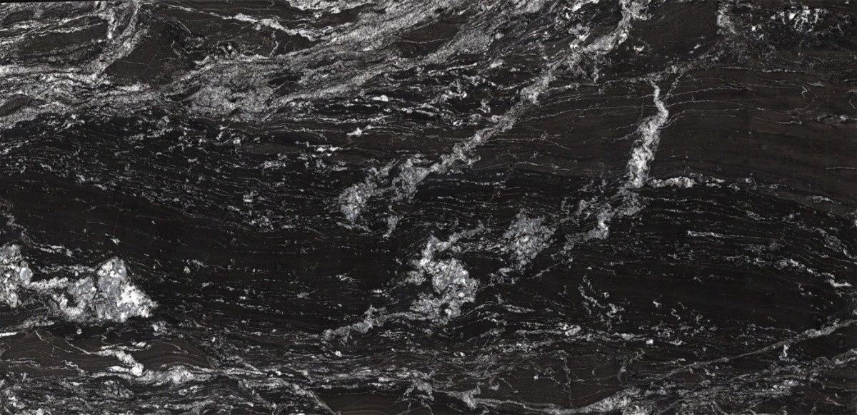 Black Beauty natural stone countertop - black granite with white streaking, Sensa surface - view 2