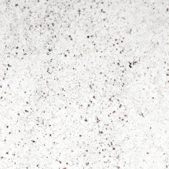 Colonial White natural stone countertop - white granite with black and reddish flecks, Sensa surface