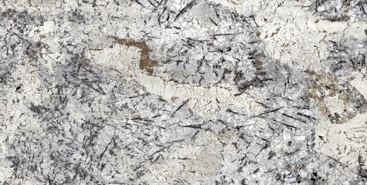 Ice Blue19 natural stone countertop - white granite with black spots and cream veins, Sensa surface - view 2