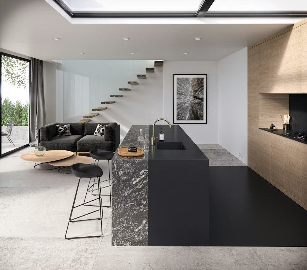 Moak Black natural stone countertop - deep black Sensa surface - view 3