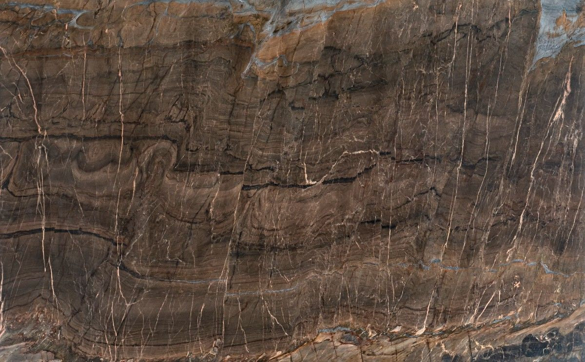 Nahoa natural stone countertop - brown quartzite with black and beige veins, Sensa surface - view 2