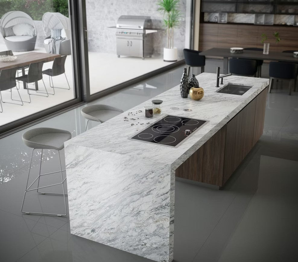 Sant Angelo natural stone countertop - light granite with grey veining, Sensa surface - view 3