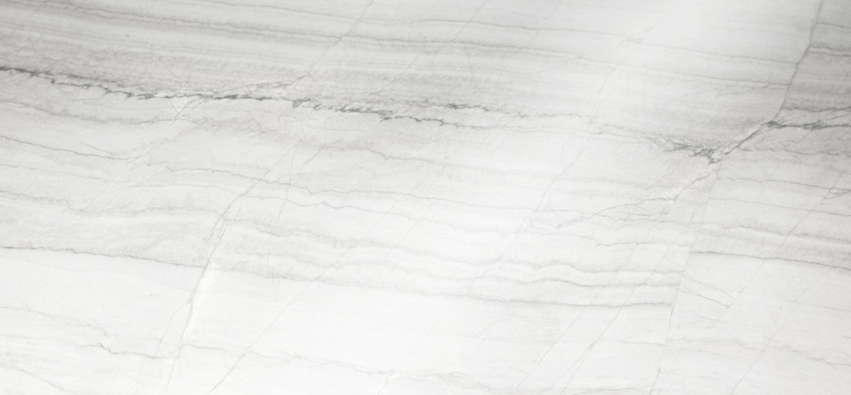 White Macaubas natural stone countertop - light granite with fine grey linear veining, Sensa surface - view 2