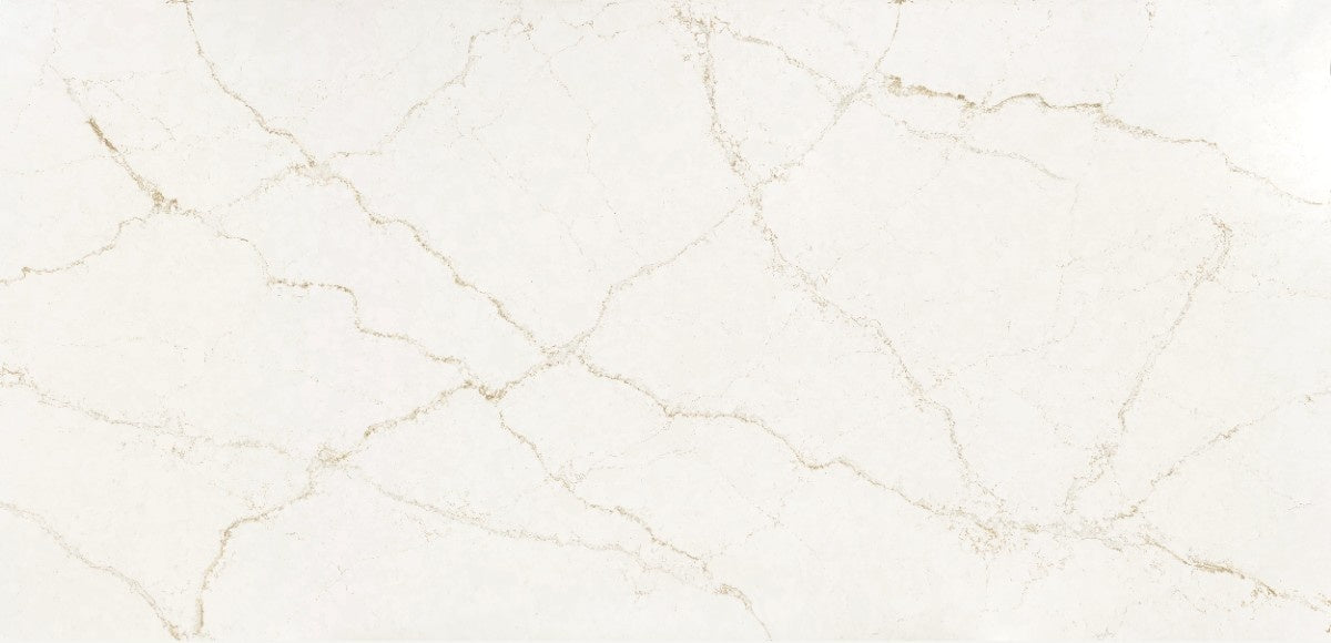 Blanc Élysée quartz countertop - cream with golden and copper veining Silestone surface