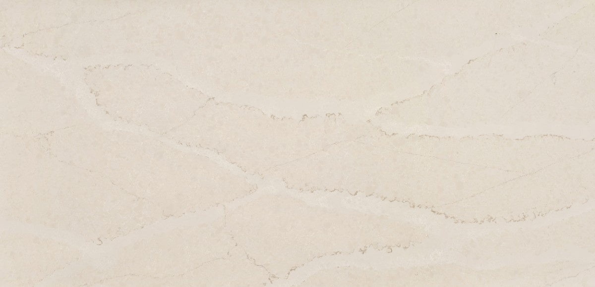 Calacatta Tova quartz countertop - soft cream Silestone surface with gentle veining - view 2