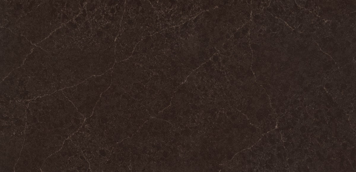 Château Brown quartz countertop - dark brown with copper and bronze veining Silestone surface - view 2