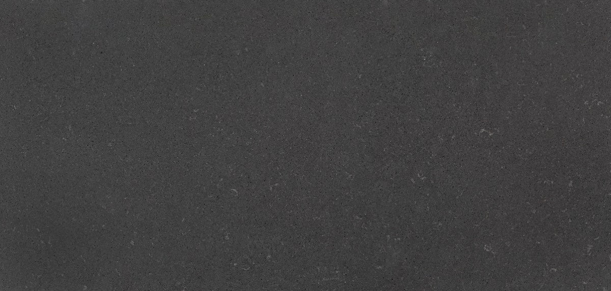 Cinder Craze quartz countertop - dark grained black with white shell veining Silestone surface - view 2