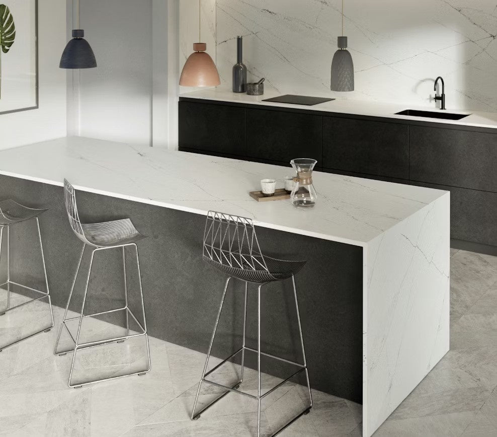 Ethereal Noctis quartz countertop - textured black with grey detail Silestone surface - view 3