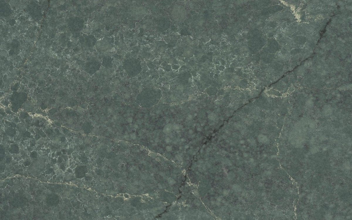 Jardin Emerald quartz countertop - deep green and gold veined Silestone surface