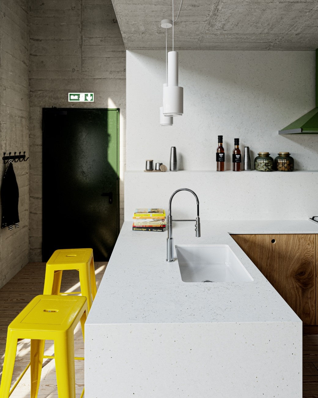Lime Delight quartz countertop - textured warm beige Silestone surface - view 3