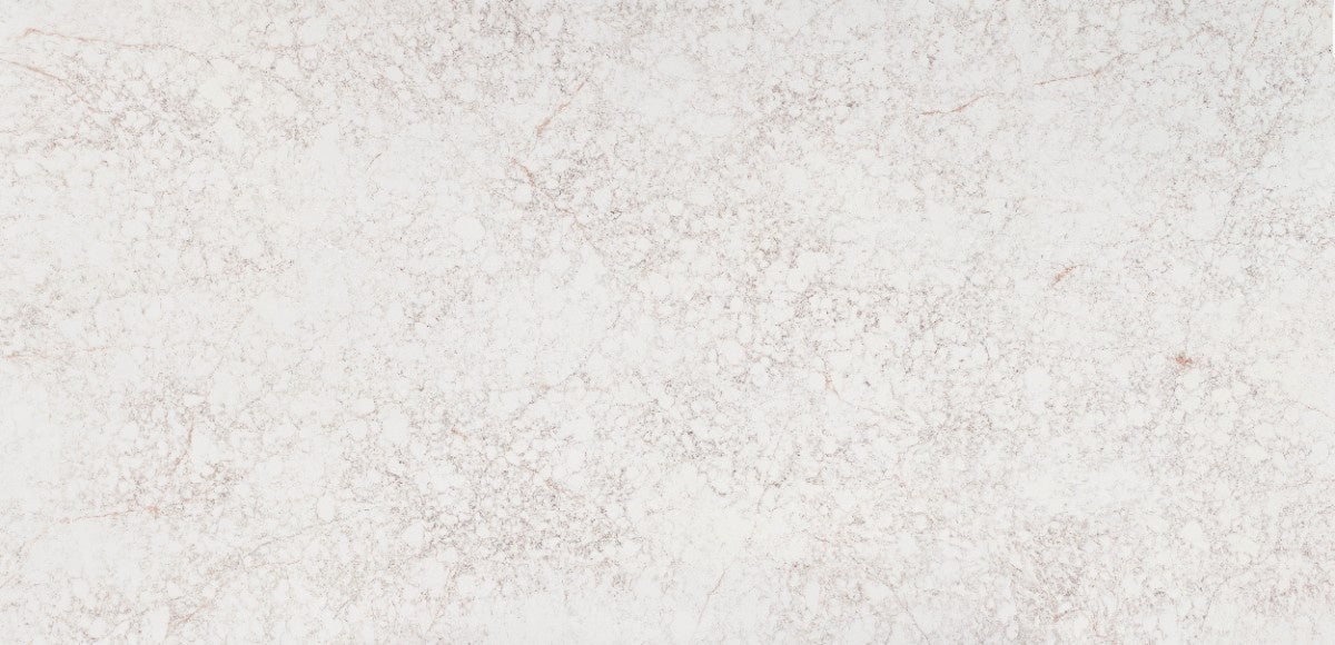 Rivière Rose quartz countertop - warm white with taupe and blush veining Silestone surface - view 2