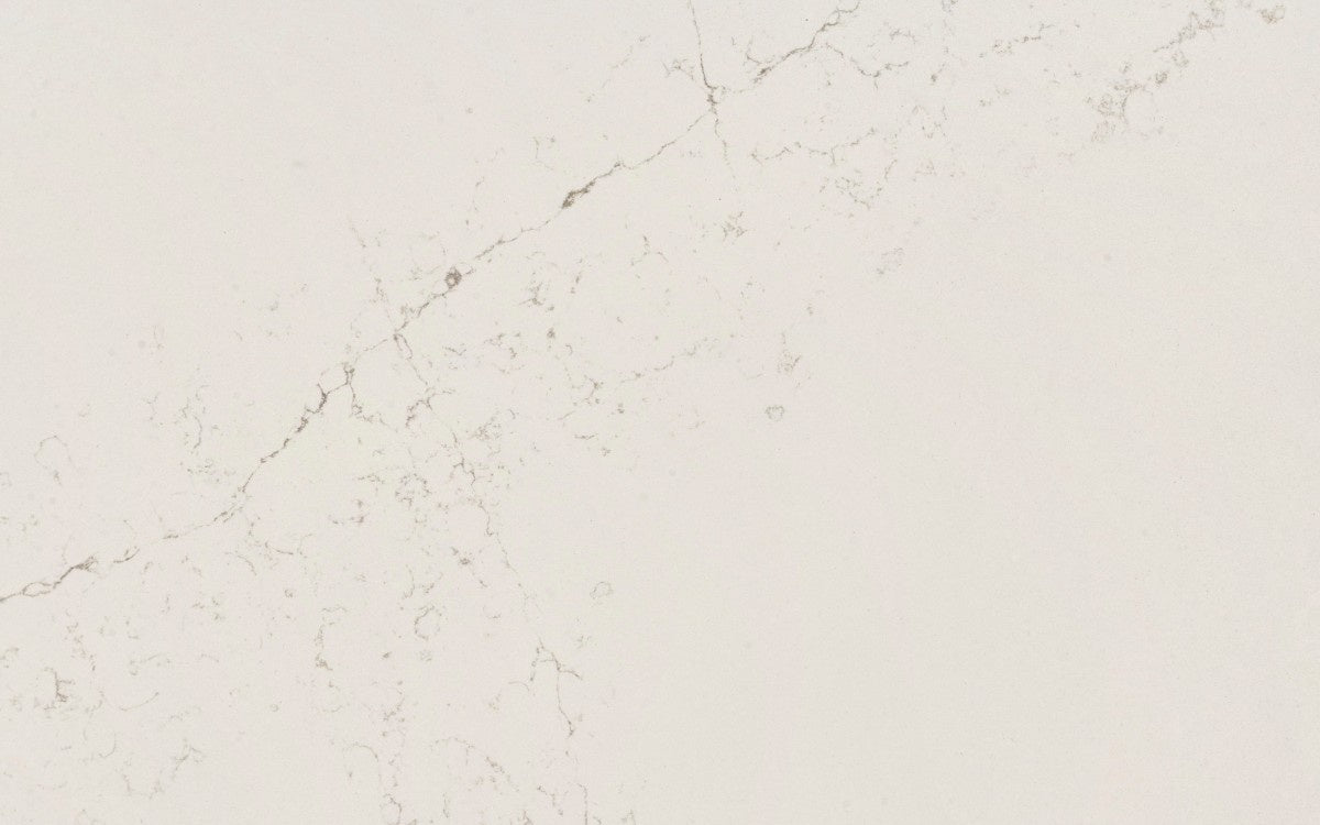 Siberian quartz countertop - white Calacatta-style veined Silestone surface