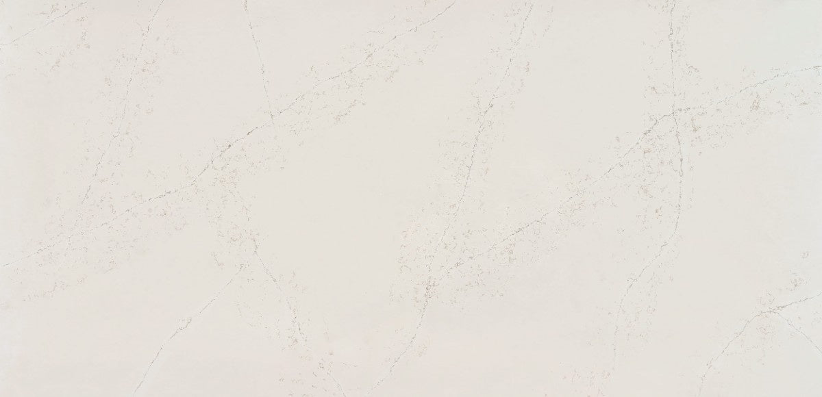 Siberian quartz countertop - white Calacatta-style veined Silestone surface - view 2