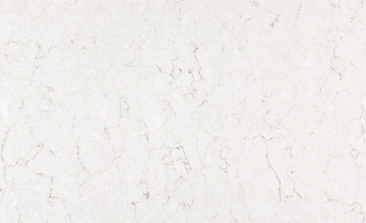 Snowy Ibiza quartz countertop - white, light-grey veined Silestone Outlet surface