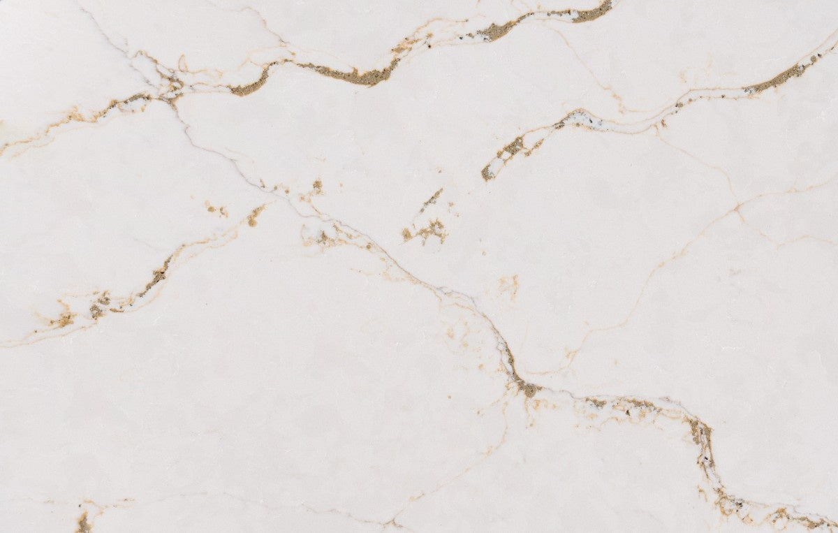 Versailles Ivory quartz countertop - ivory marbled with golden sparkle Silestone surface