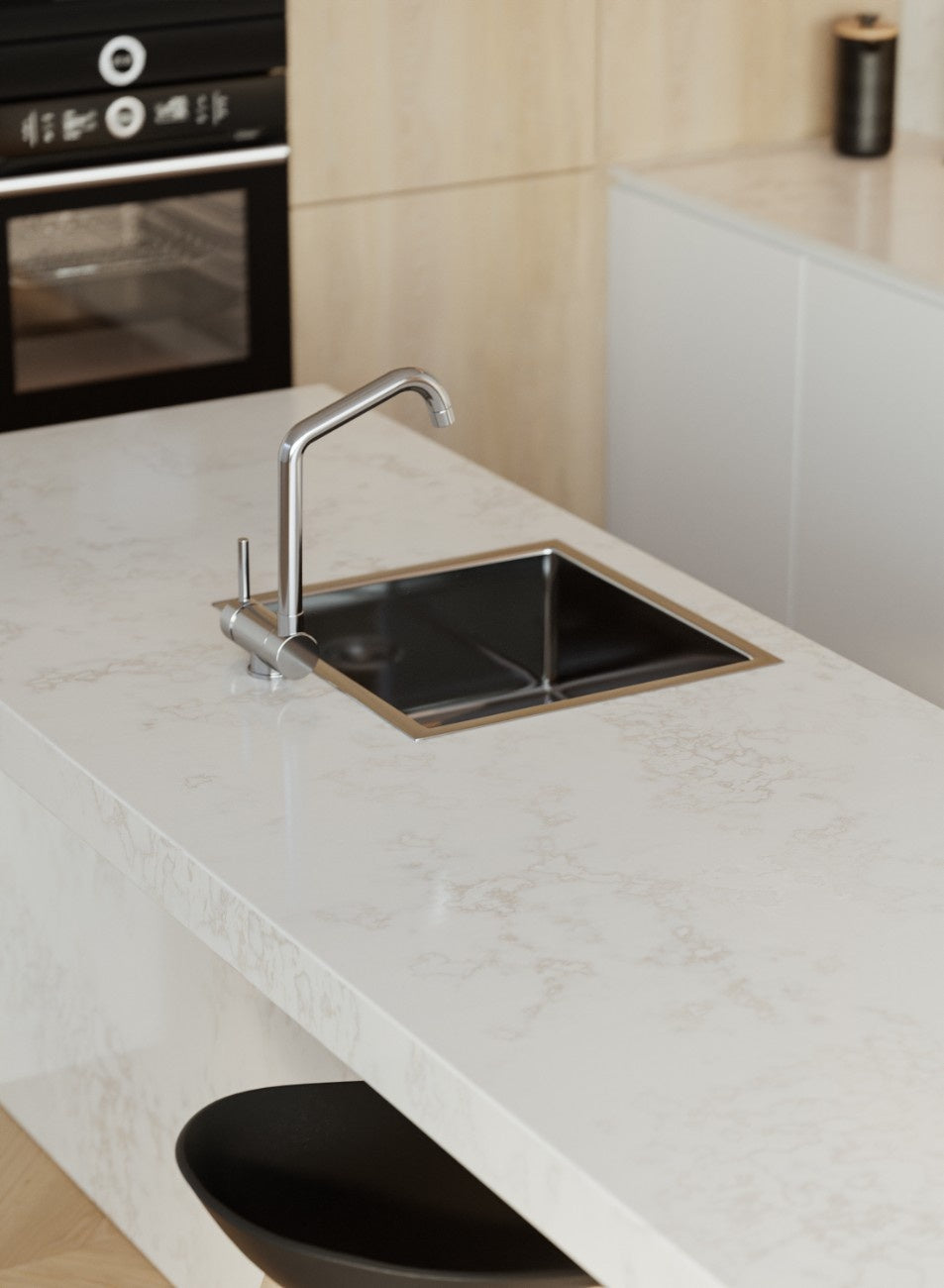 Altamonte quartz countertop - misty gold and bronze TechniStone Outlet surface - view 3