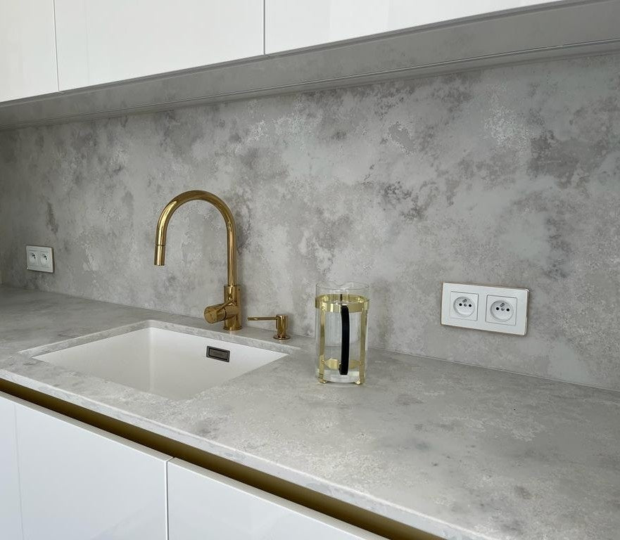 Ambiente Light quartz countertop - pale neutral TechniStone surface - view 3