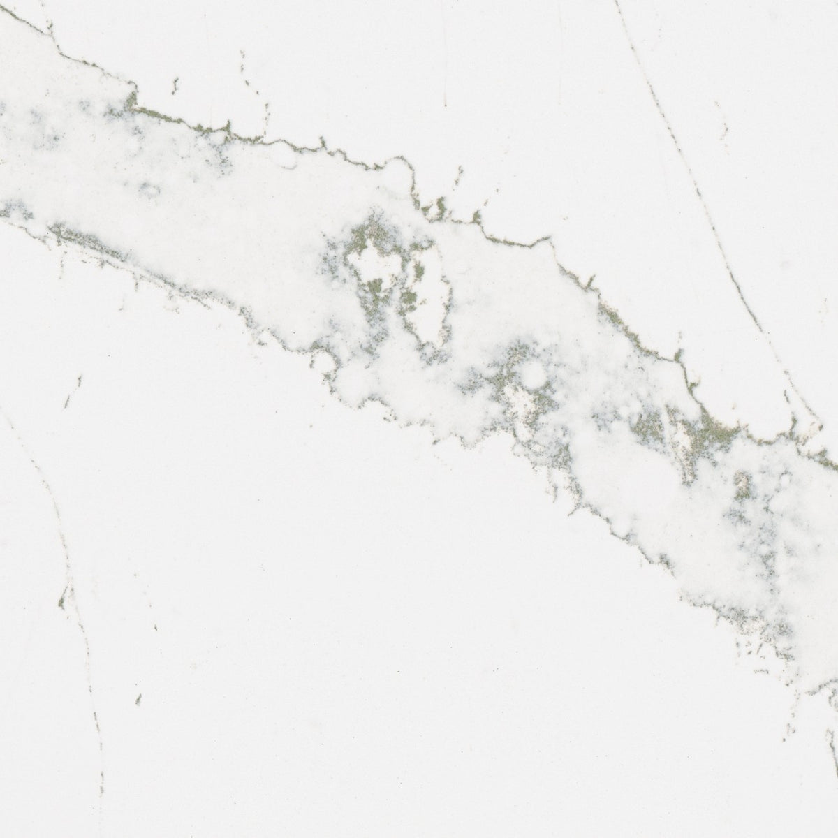 Calacatta Serchio quartz countertop - white base with flowing grey veins, TechniStone surface