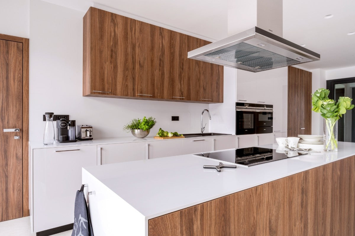 Crystal Absolute White quartz countertop - pure white TechniStone surface - view 3