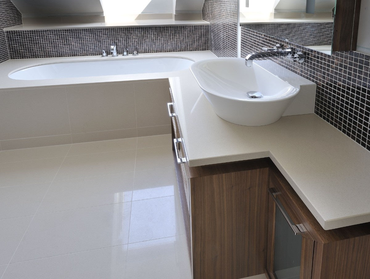 Crystal Royal quartz countertop - uniform solid-toned TechniStone surface - view 3
