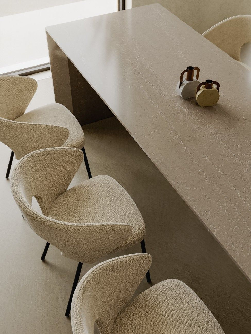 Duna Beige quartz countertop - warm sand-toned beige TechniStone surface - view 3