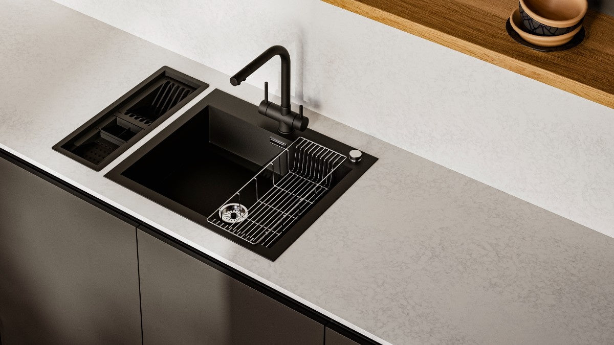 Morning Daisy quartz countertop - light fresh pale TechniStone surface - view 3