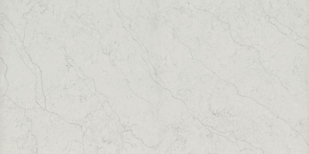 Mystery White quartz countertop - clean white TechniStone Outlet surface - view 2