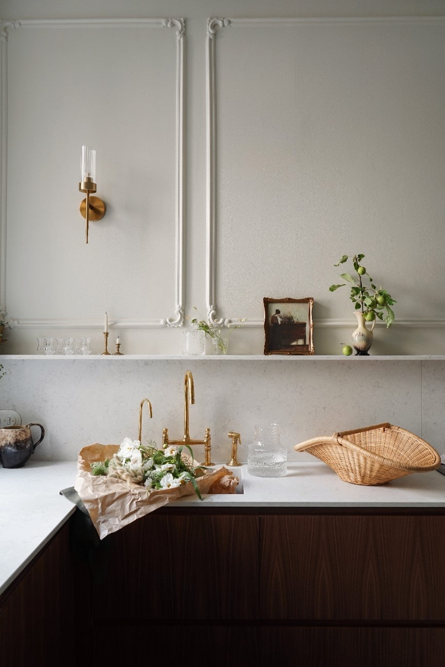 Noble Arco quartz countertop - marble-look veined TechniStone surface - view 3