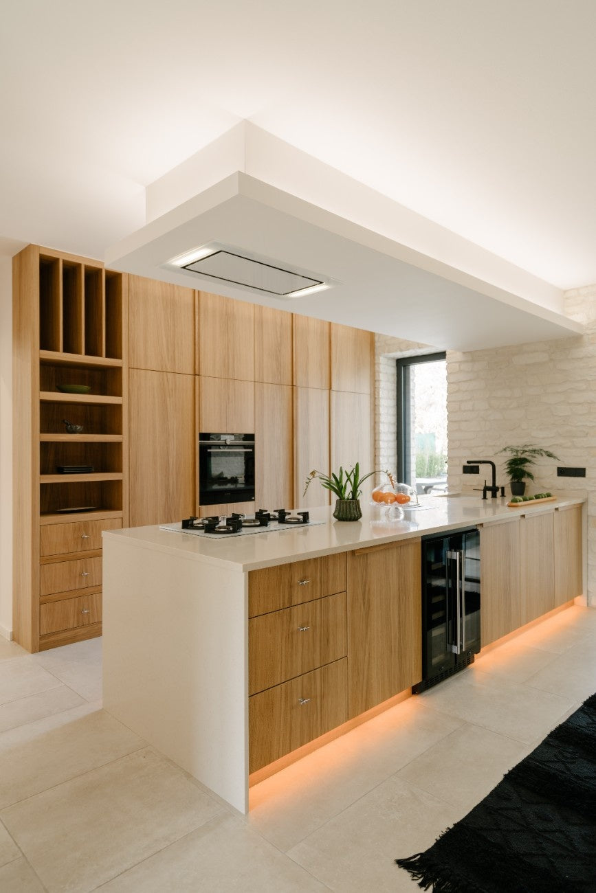 Noble Botticino quartz countertop - warm beige marble-look TechniStone surface - view 3