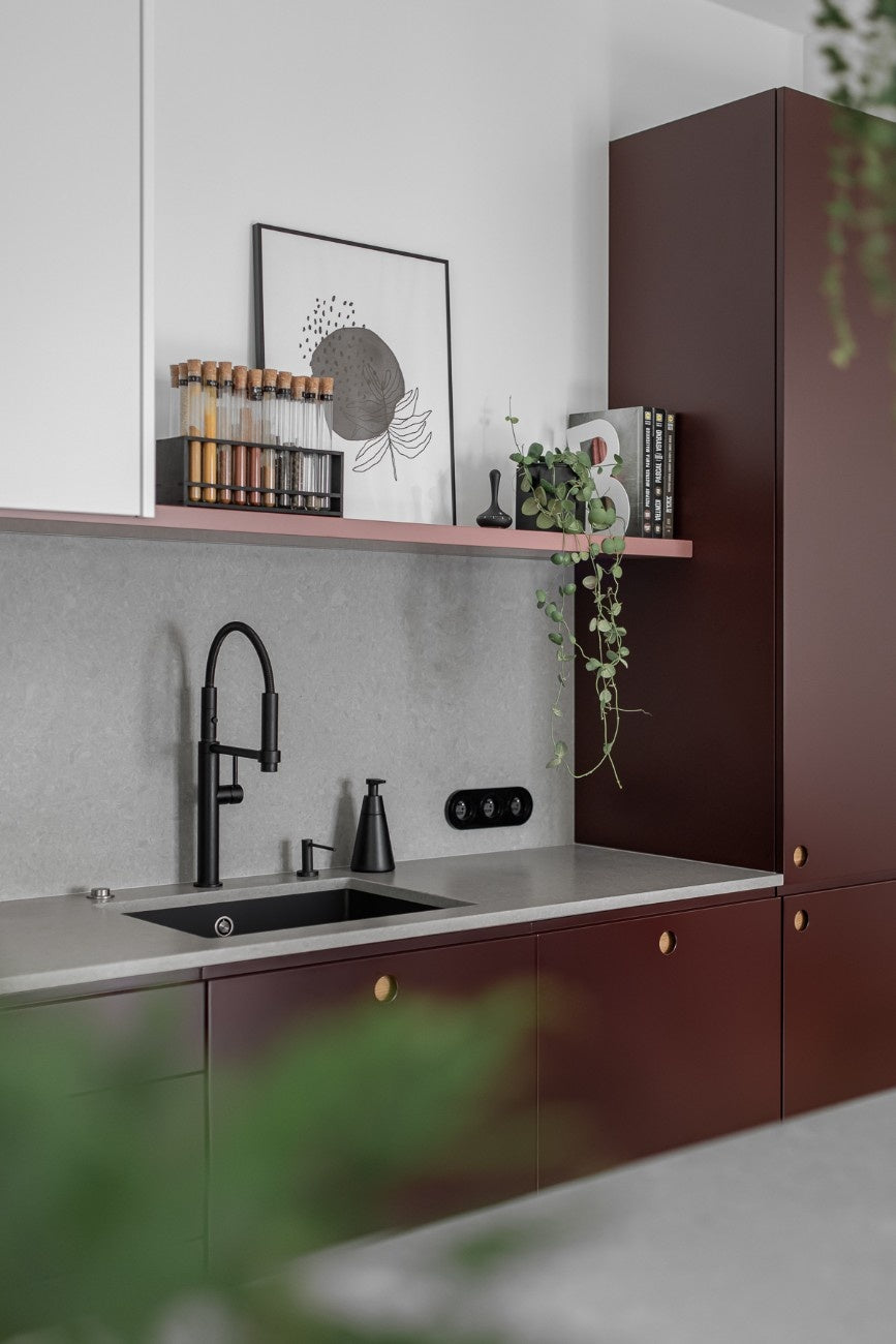 Noble Concrete Grey quartz countertop - industrial grey concrete-look TechniStone surface - view 3