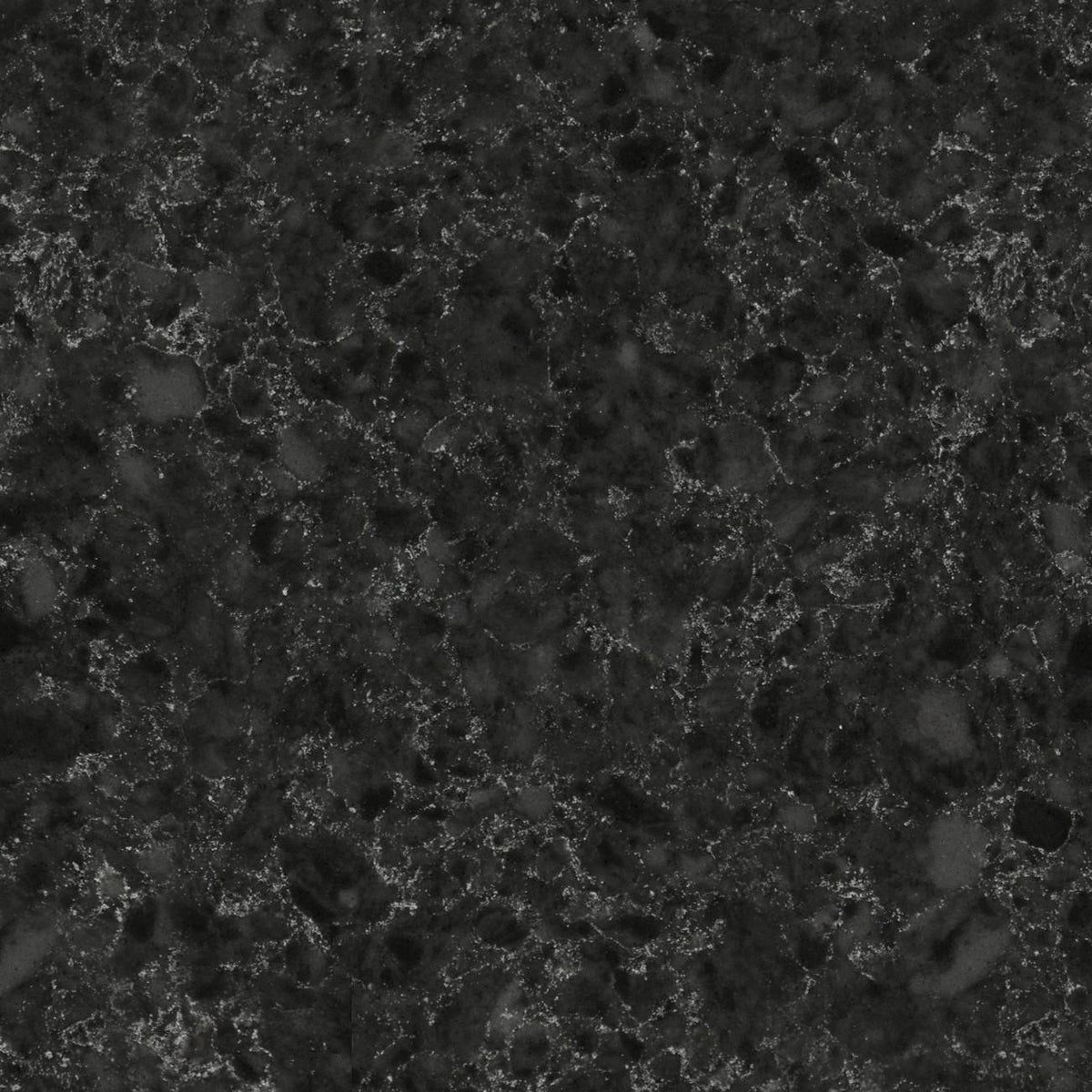 Noble Imperial Grey quartz countertop - deep grey with white veining TechniStone surface