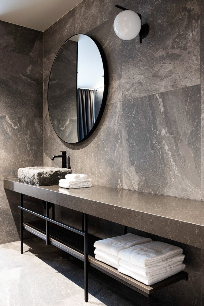 Noble Pietra Grey quartz countertop - deep grey marble-look TechniStone Outlet surface - view 3