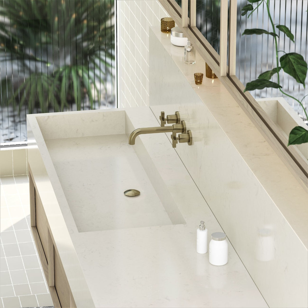 Noble Villa quartz countertop - marble-look veined TechniStone surface - view 3